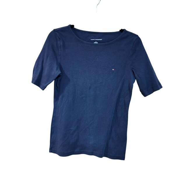 Tommy Hilfiger Womens Navy Blue Crew Neck T-Shirt Size M - Picture 1 of 3